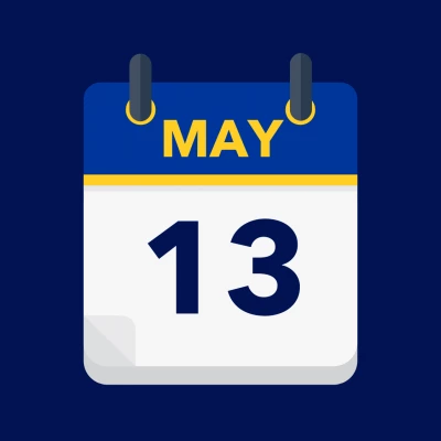 Calendar icon showing 13th May