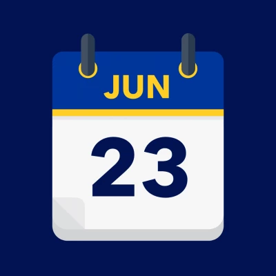 Calendar icon showing 23rd June