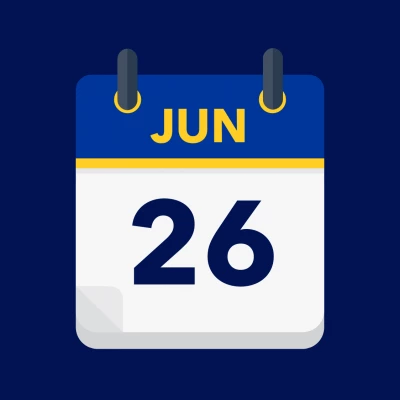 Calendar icon showing 26th June