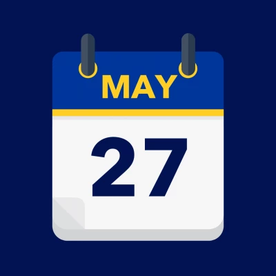 Calendar icon showing 27th May